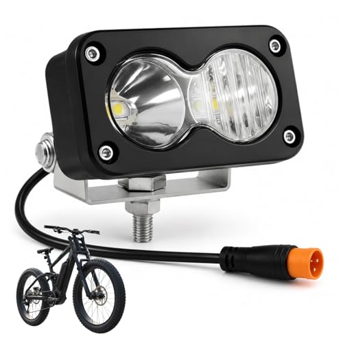 AETUXU Fit for Baja Light for Ridstar q20 Fit for Baja Light for Ebike 3 Pin Electric Bike Headlight 20W 6000-6500K White High Beam Compatible with Ridstar Q20/Q20 Lite/Q20 Pro Ebike Motorcycle & ATV