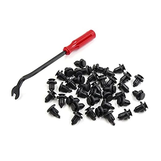 sourcing map 40Pcs 10mm Grapas Plástico Negro Remache de paragolpes guardabarros