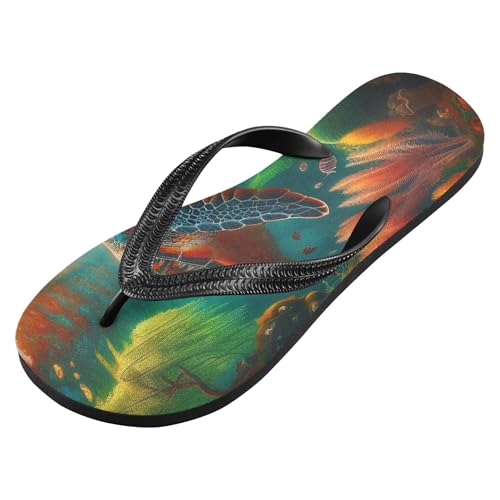 Burbuja Sea Turtle under Sea Flip Flops for Women Men, Soft Thong Sandals Rubber Slippers for Pool Beach Essentials2