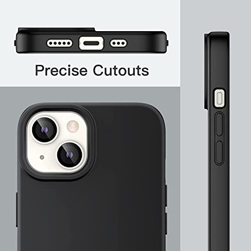Image of NAFS Silicone Case Compatible with iPhone 14 | Camera Protect Microfiber Lining Cover | Case Cover for iPhone 14 (Black)