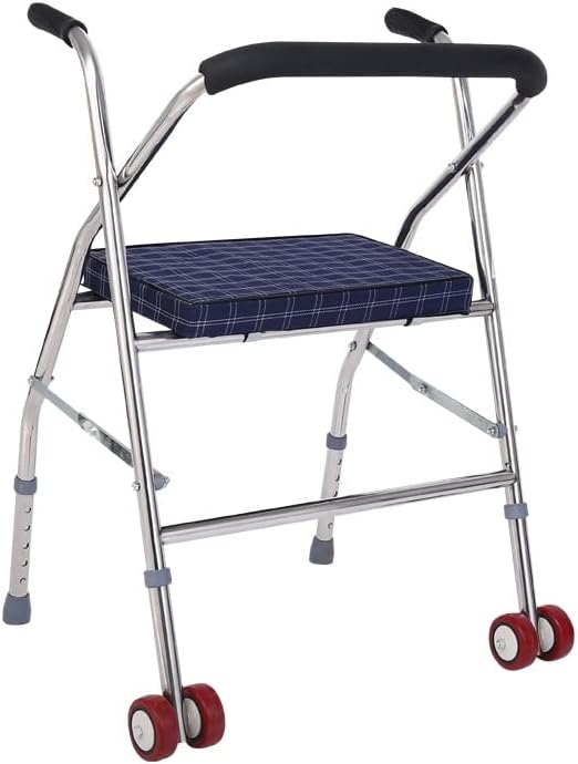 折りたたみ歩行器、ローリングウォーカー、折りたたみ式ステンレススチール製歩行補助具 ホイール付き 防水ソフトシート 高齢者、障害者、 折り畳み歩行器 Foldawheel Walker｜電動車椅子専門店88