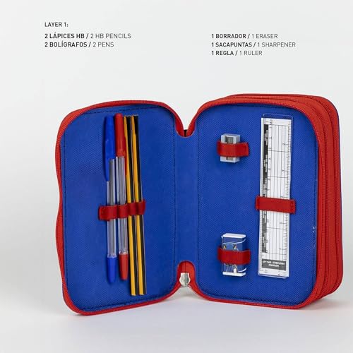 Trousse de rangement Sonic triple compartiment zippé avec fournitures - 4