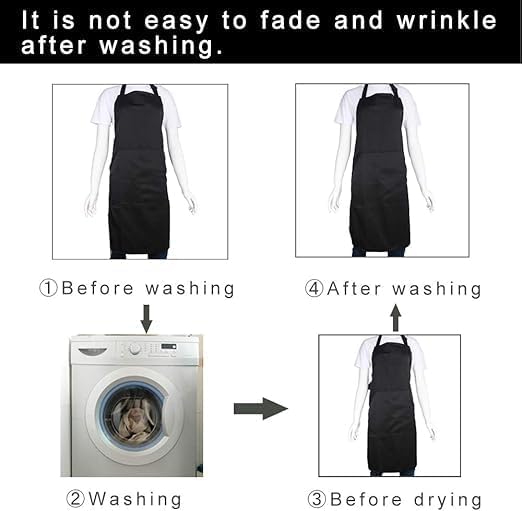 Adjustable Bib Apron with Long Ties for Women Men 18 Colors Chef Kitchen Cooking - Image 3