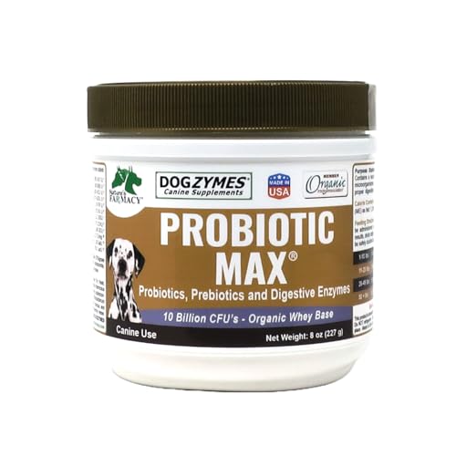 Dogzymes Probiotic Max -10 Billion CFUs Probiotics Prebiotics Digestive Enzymes - (8 Ounce)