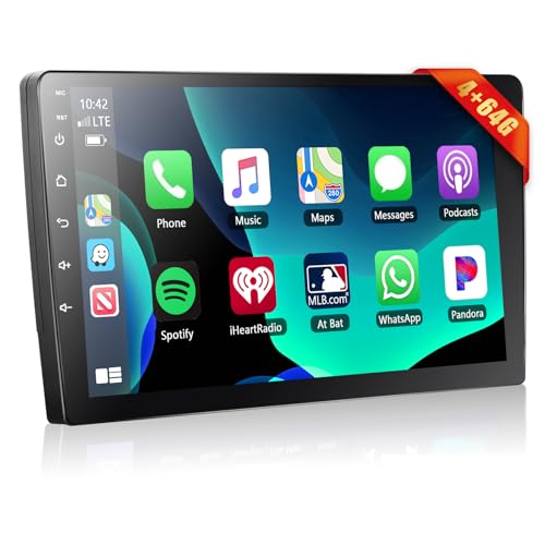 Motorsi [4+64G] 2 DIN Autoradio, 9' Android 13 Bildschirm con Kabelloses Carplay/Android Auto Pantalla táctil con GPS/Bluetooth/SWC/FM/RDS/WiFi/USB Radio Receptor