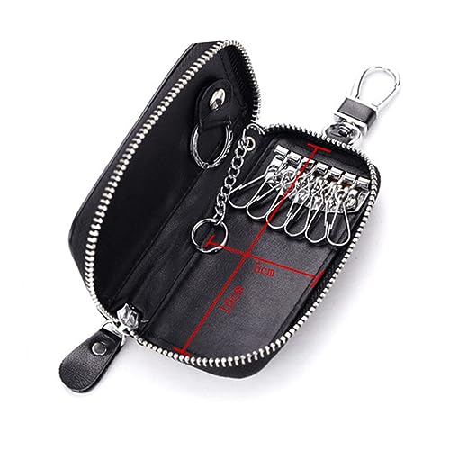 Multi-Function Car Key Holder Wallet Bag Zipper Closure Leather Key Case for Storage and for Everyday Use2