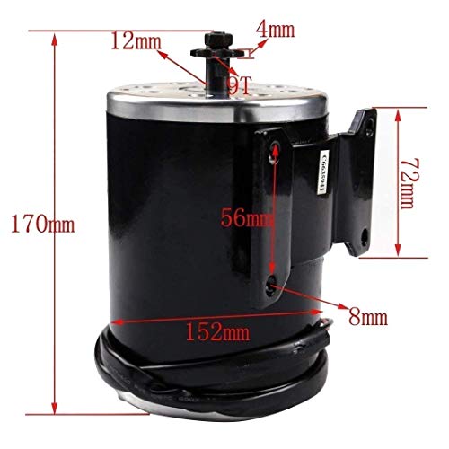 Tdpro 48V 1000W Brushed Speed Motor & Controller & Throttle Grip & Accelerator Pedal Kit For Electric Scooter Go Kart Bicycle E Bike Tricycle Moped #TOP5