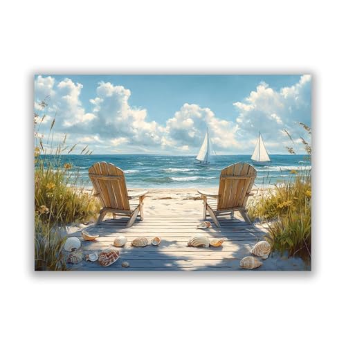 SHYAMIC Bilder Strand Meer, Strandkörbe und Muscheln Leinwandbilder Bild auf Leinwand Wandbild Kunstdruck Wanddeko Wand Wohnzimmer Wanddekoration Deko Landschaft - 50x70cm Ungerahmt SHYAMIC Bilder Strand Meer, Strandkörbe und Muscheln Leinwandbilder Bild auf Leinwand Wandbild Kunstdruck Wanddeko Wand Wohnzimmer Wanddekoration Deko Landschaft - 50x70cm Ungerahmt