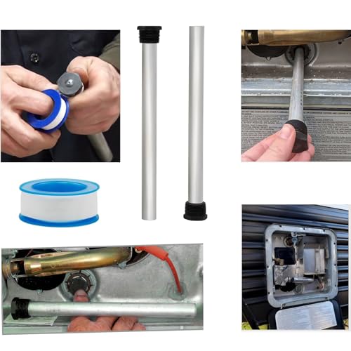 Image of 5 Pack RV Water Heater Anode Rod & Flush Wand, 9.25 inchL x 3 /4 inchNPT Thread Magnesium Rod for Suburban, Mor-Flo, RV Hot Water Heater Anode Rod, with Hex Wrench Removal Tool
