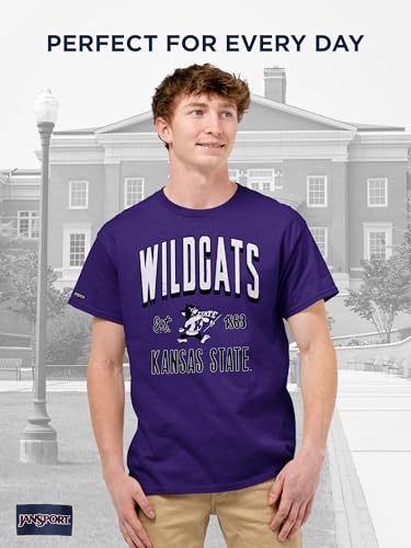 Image of JanSport NCAA Officially Licensed Campus Short Sleeve T Shirt for Men, Soft & Breathable Pre-Shrunk Cotton Crewneck T Shirt