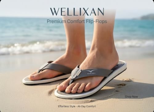 Image of Wellixan's Faux Leather Flip Flops Slipper | Light weight EVA | Anti-Slip Comfortable Thong Slippers | Soft Cushioned Footbed | Durable Casual Daily Wear Slipper | (Size 6-10)