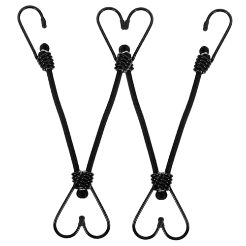 Unomor 4pcs Luggage Bungee Cord Tie Elastic Straps for Bike Motorcycle Car Cargo Binding Belt Hooks