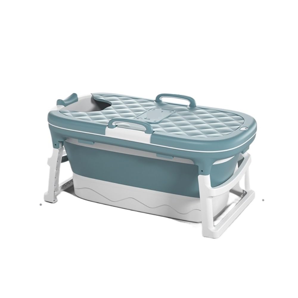 Vasca da bagno pieghevole in plastica spessa per adulti senza sforzo per rilassarsi in casa dimensioni compatte (piccolo blu) - perfetta per un completo bagno del corpo