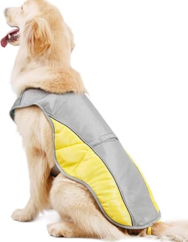Hrzisda クールベスト 犬 冷感犬服 小型犬 中型犬 大型犬 ペットクーリングベスト ペット用品 ドッグウェア 冷却コート ひんやり 夏 ベスト クール犬用夏服 夏服 熱中症対策 暑さ対策 快適 着脱簡単 通気 汗吸収 (XXL,カラー1)