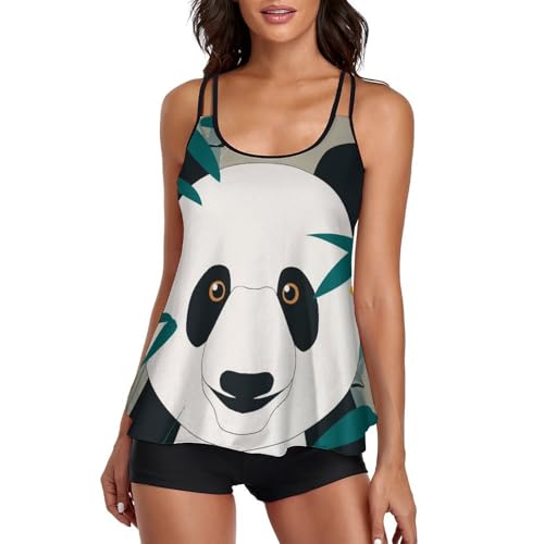 Maillot de bain tankini femme Panda Naturel avec short et robe pour masquer les complexes