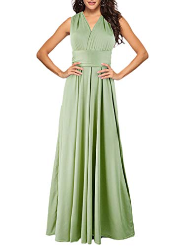 Image of Sexyshine Women's Backless Gown Dress Convertible Multi-Way Wrap Halter Cocktail Dress Bandage Bridesmaid Long Dresses