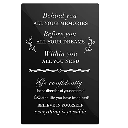 Inspirational Card Engraved Wallet Insert - Motivational Metal Wallet Card Present Christmas Birthday Gift Mini Love Note - Positive Gifts for Women Men Friends