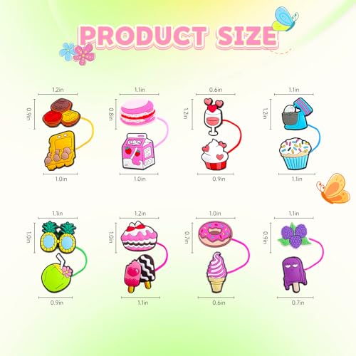 8 Piezas Cubiertas de Pajilla de Silicona Reutilizables miniatura 2