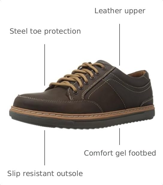 Florsheim Work Gridley Mens Oxford 8 DM US Brown - image 3