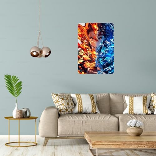 Image of Zesta Bathroom Decor Items Washroom Decor Tin Sign | Aesthetic Posters Wall Poster for Bedroom | Magnetic Cafe Decoration Items / Restaurant Decorations Items | Quirky Home Decor Bar Accent (Demon Slayer (5))