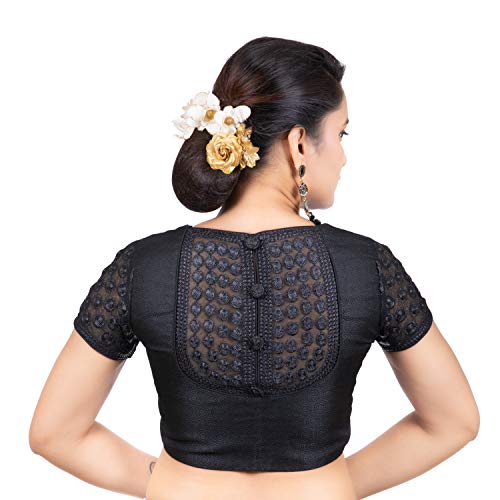 Image of Biyu Being With You Silk Front Button Saree Blouse