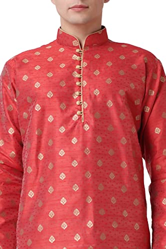Image of Royal Kurta Men's Silk Blend Printed Kurta Dhoti Set