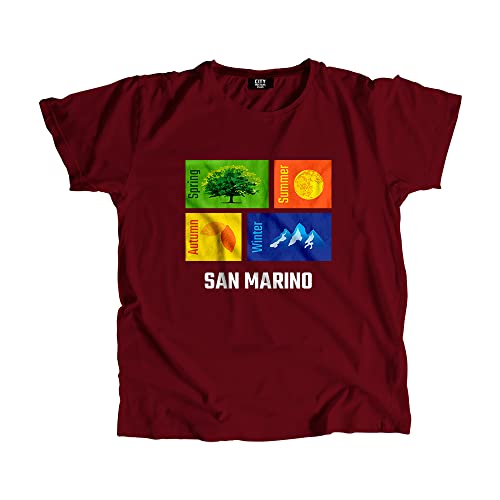 T-Shirt Maroon SAN Marino Seasons de qualité supérieure et finitions soignées