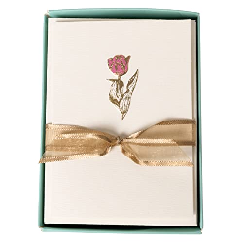 Image of Graphique Tulip Cards | Pack of 10 Cards with Envelopes | Blank Inside | All Occasion Greetings | La Petite Presse Collection | Embossing and Gold Foil Accents | Boxed Set | 3.25 inch x 4.75 inch