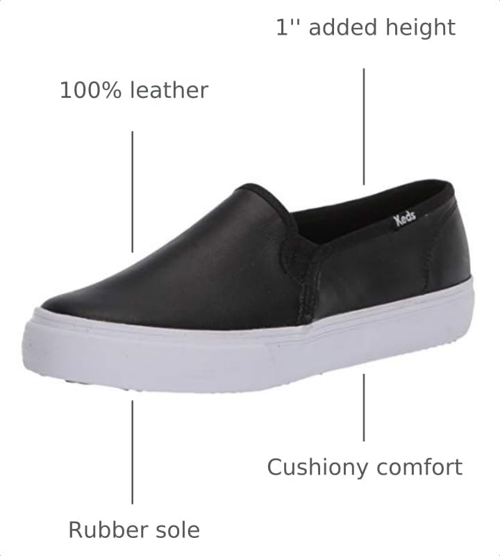 Image of Keds Womens Double Decker Canvas Slip On Sneakers Shoes Casual - Black