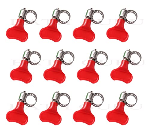 Image of BATH GURU Stainless Steel Hand Adjustable Worm Gear Key Type Hose Clamps 1.5 Inch Gas Water Tap Garden Pipe Clamp Clips for Plumbing Mechanical & Multi Uses (Pack Of 12, 1.5 Inch)