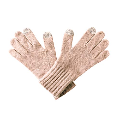 EURKEA Womens Screen Touch 100% Cashmere Gloves with Gift Box for Winter Mauve M/L (7-7.5)
