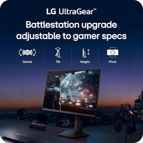 LG 27G61ZB-B 27-inch Ultragear QHD (2560 x 1440) IPS Gaming Monitor, 200Hz, 1ms, AMD FreeSync Premium, HDR10, Switch, HDMI, DisplayPort, Tilt/Height/Swivel/Pivot Adjustable Stand, Black - Image 7