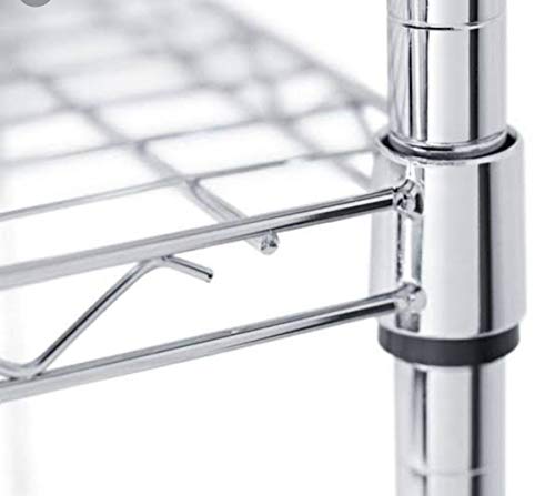 Bancada Multiuso Cozinha 4 prateleiras aço c/tampo madeira