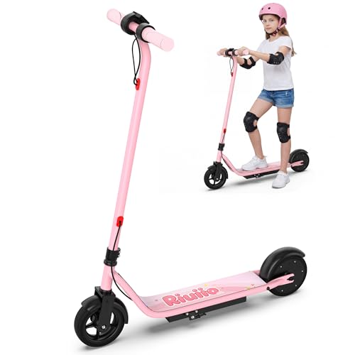 Electric Scooter for Kids Ages 6–14, Pink Electric Scooter, 250W Motor, Up to 10 Miles Range, 9 MPH, Lightweight Foldable Scooter for Girls