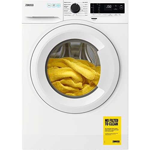 Zanussi ZAF942F1W1 Lavadora de Libre Instalación, Carga Frontal, 9 Kg / 1400 rpm, Motor Inverter, Programa Rápido y Alergias, Inicio Diferido, Tambor XXL, Panel LCD, Puerta XXL, Blanco, A