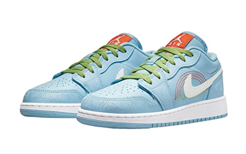 Jordan 1 Low SE Stitch (GS) (Psychic Blue/Sail-Vivid Green, us_Footwear_Size_System, Big_Kid, Numeric, Medium, Numeric_7)3