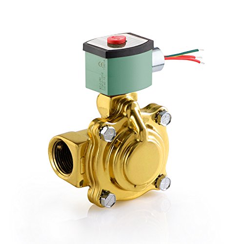 ASCO 8221G007-120 60,110 50 Brass Body Pilot Operated Slow Closing Solenoid Valve, 1  Pipe Size, 2-Way Normally Closed, Nitrile Butylene Sealing, 1  Orifice, 11.5 Cv Flow, 120V 60 Hz, 110V 50 Hz