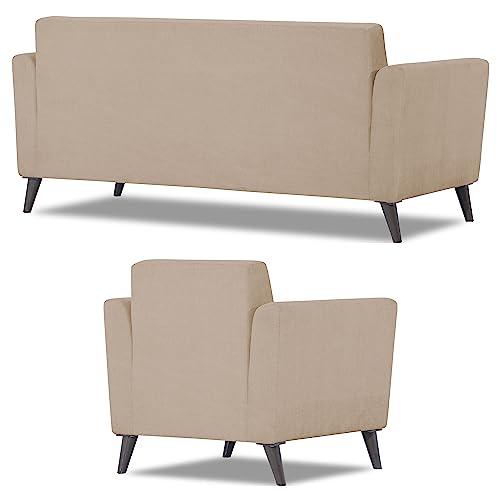 Image of Adorn India Daniel 3+1+1 5 Seater Sofa Set (Beige) (3 Year Warranty)