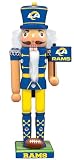 Masterpieces Los Angeles Rams NFL Nutcracker - 12" Hand-Crafted Collectible, Multicolor, Solid Wood