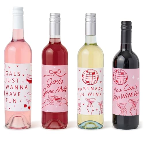 Etiquetas de vino divertidas para celebrar la amistad en tu fiesta de Galentine