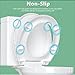 Aünsffer Toilet Seat Round Soft Close16.5'', Toilet Lid Slow Close Quiet No Slam, Easy Installation & Release，Safe PP Material Easy Clean, Comfortable Ergonomic Design, 2 Years Support, White Plastic