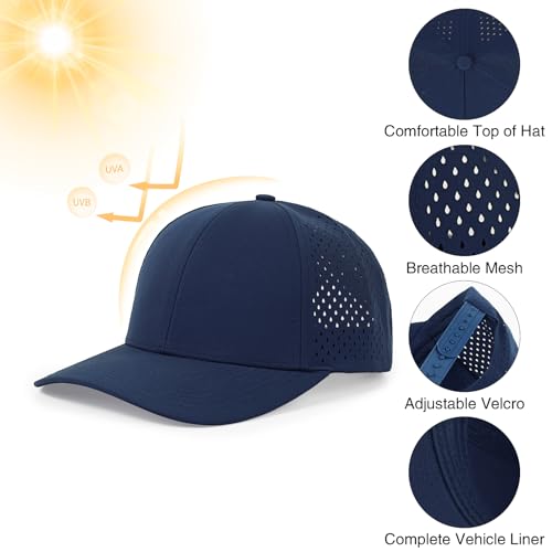 Image of Quick Dry Baseball Cap Curved Brim Mesh Snapback Hat for Men Women