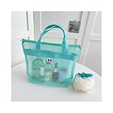 メッシュバッグ ミニ ファスナー付き プールバッグ メッシュ トートバッグ お風呂 バッグ スパ 温泉 ビーチバッグ 旅行 海水浴 シャワー 水泳 ジム