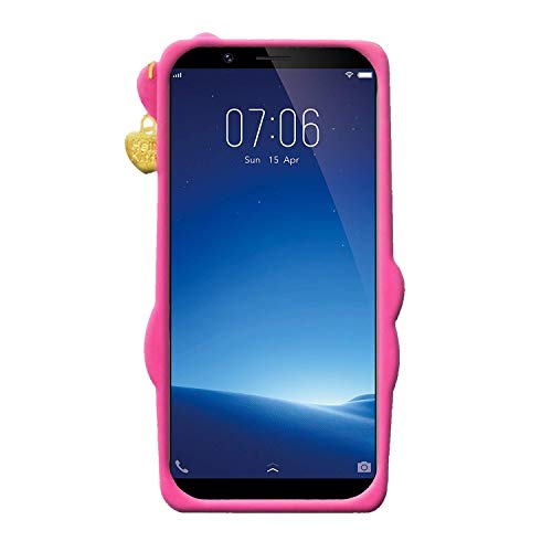 Image of Unirock Hello Kitty Back Case Cover for Vivo Y71| 3D Cute Hello Kitty Case |Soft Silicone Rubber Back Cover with Pendant Kitty Cover for Vivo Y71 (Pink)
