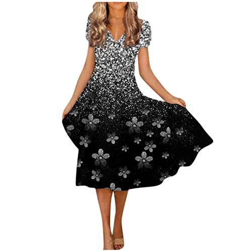 Generic Damen Sommerkleid Leinentunika Damen Kleid Damen Langarm...