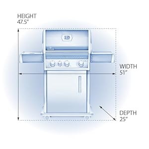 Napoleon - Rogue 425 Natural Gas Grill with Range Side Burner, Black, 3 Stainless Steel Main Burners Napoleon Rogue 425 Natural Gas Grill with Range Side Burner Black 3 Stainless Steel Main Burners