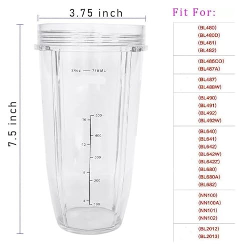 Vaso para licuadora compatible Nutri Ninja 24 oz 710 ml miniatura 3