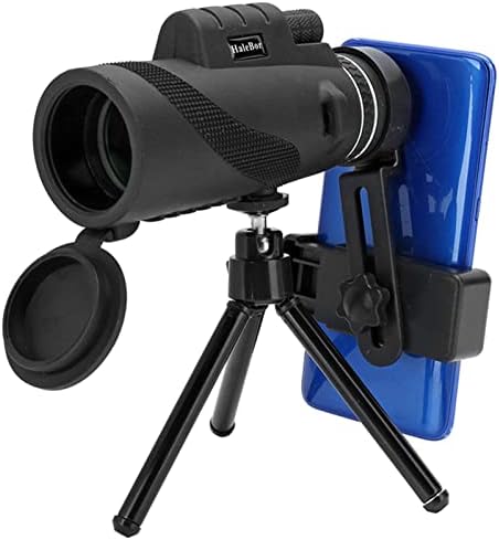 Monocular Telescope, View Wide Angle Zoom Lens 50x 60mm Telescope, High Transparency Day and Night Vision HD Monocular with Mobile Phone Clip & Tripod for Bird Watching Sights