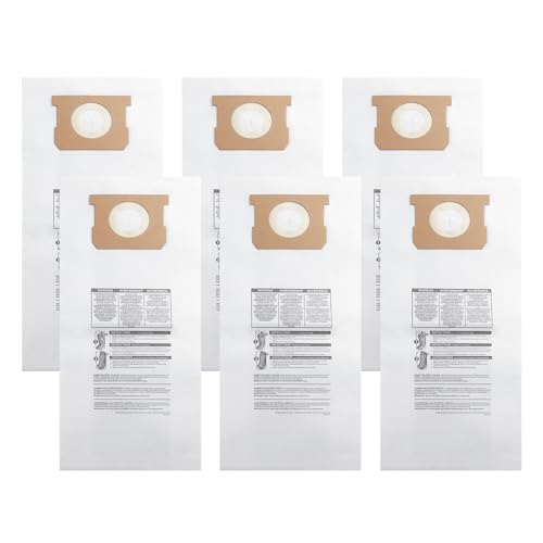 Dust Collection Filter Bags 9193200 for Shop Vac Vacuum cleaner,91932 Disposable Filter Bags for Shop Vac 5 Gallon Wall Mount Vacuums(6-pack)