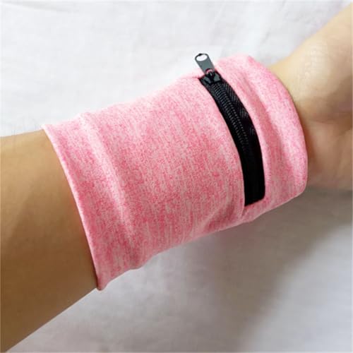 Image of boshiho Unisex Zippered Wristband Pouch Runner's Wrist Pocket Reversible Wrist Wallet